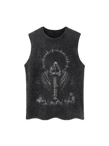 Thesupermade Retro Washed Holy Sword Judgment Vest - 2061