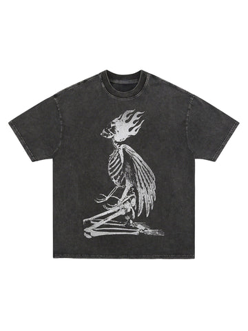 Retro Street West Coast Skeleton Hip Hop T-shirt