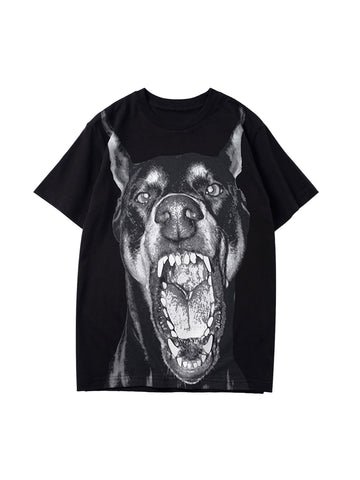 Thesupermade 3D Printed Doberman Dog Head Hip Hop T-shirt - 2063