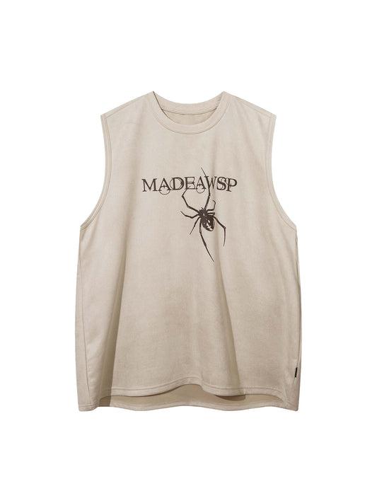 High Street Spider Letter Print Vest - 2096