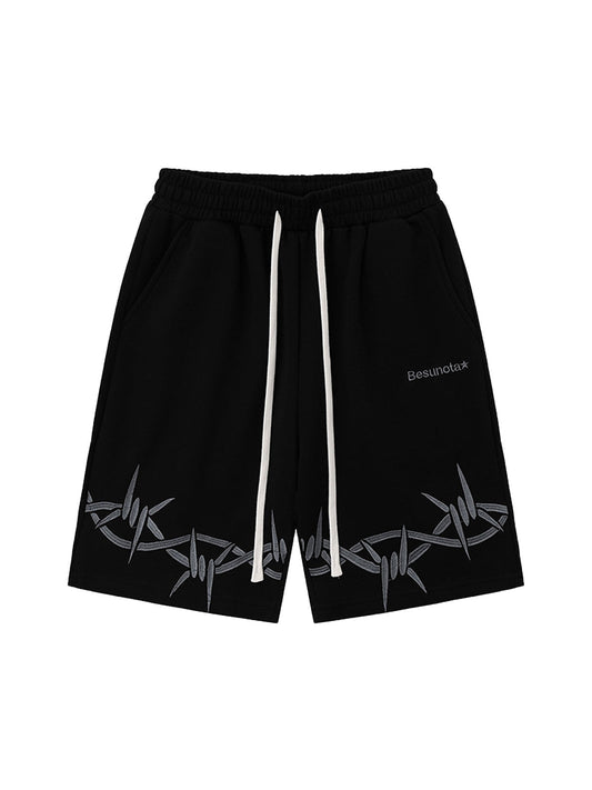 Thesupermade American Thorn Embroidery Casual Shorts