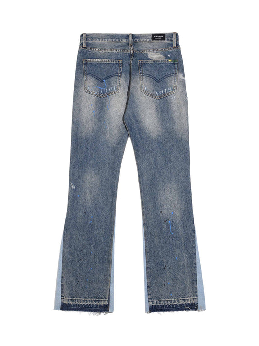 Splashing Ink Patchwork Jeans