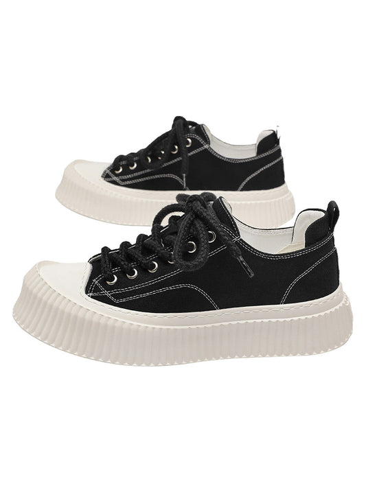 Thesupermade Versatile Black And White Platform Casual Shoes