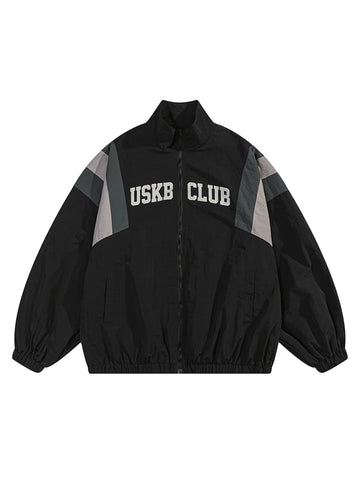 Patchwork Contrasting Windbreaker Jacket