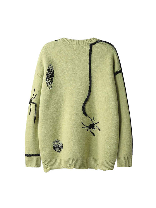 Thesupermade Spider Crew Loose Neck Sweater