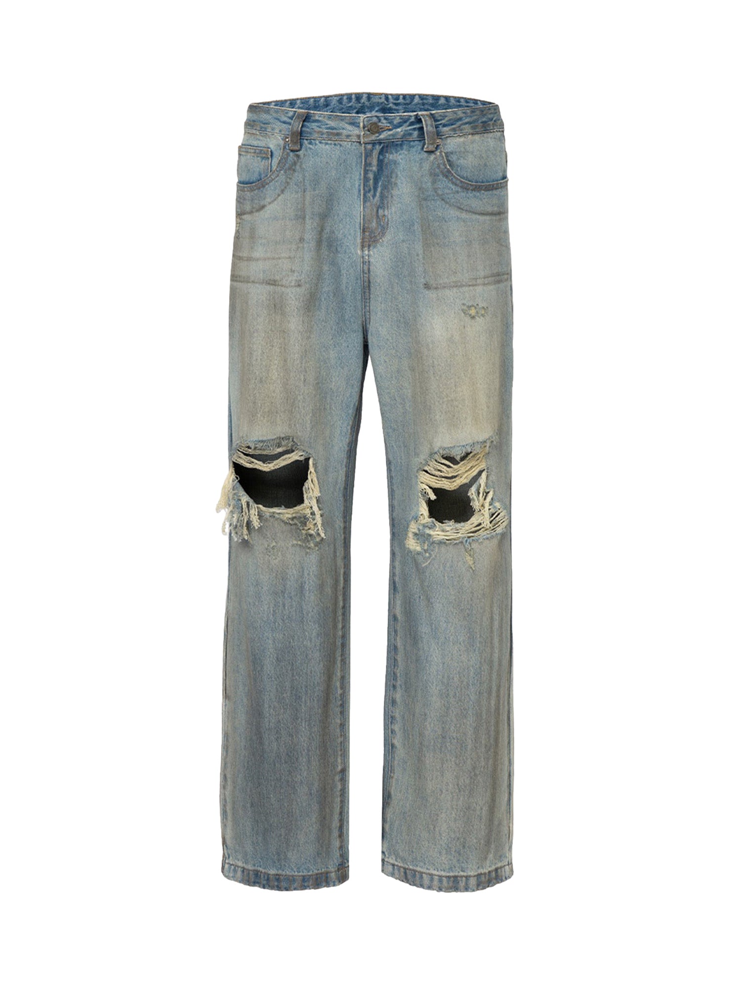 Retro Street Washed Distressed Hip Hop Jeans