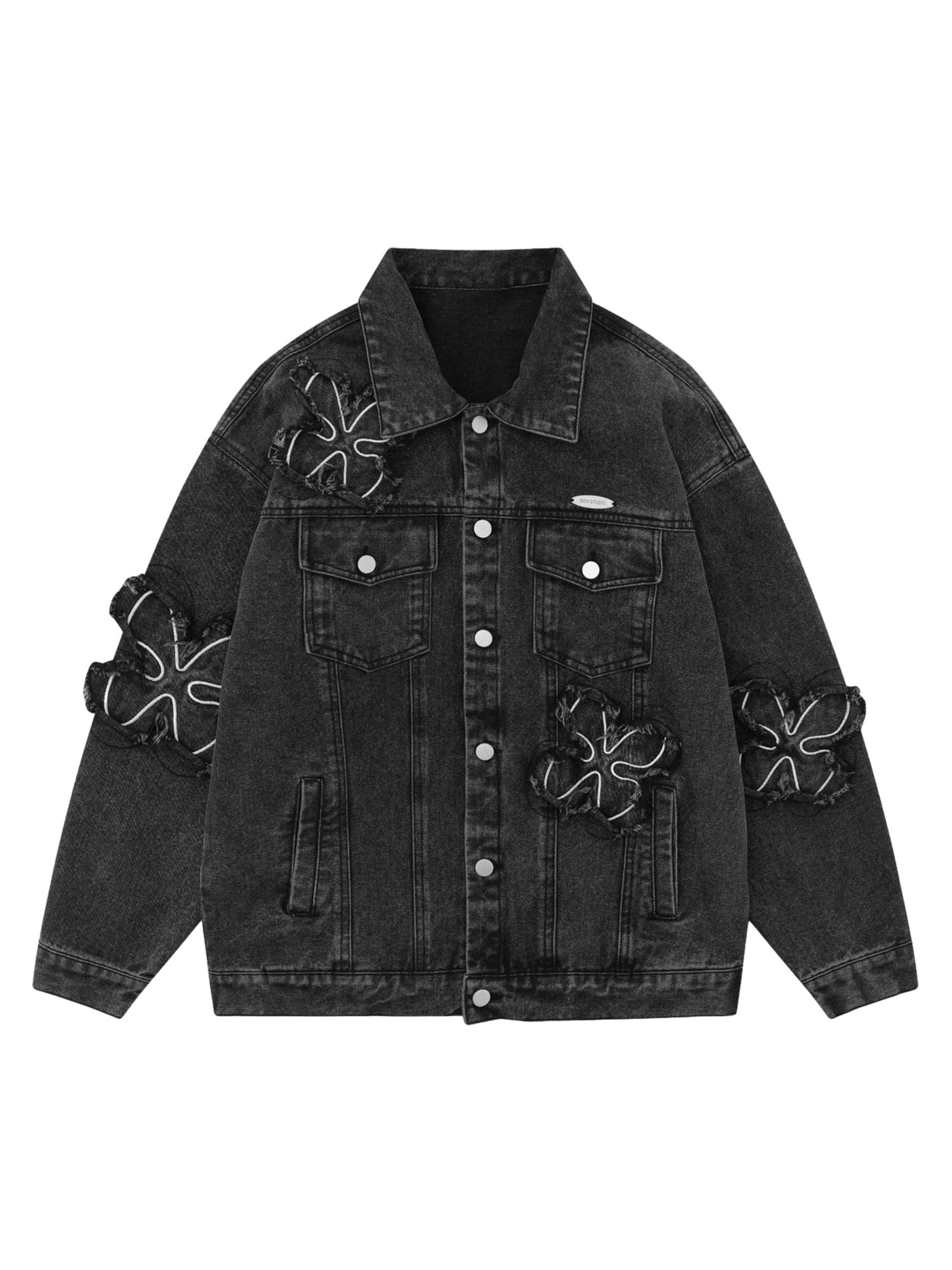 Floral Patch Embroidered Denim Jacket