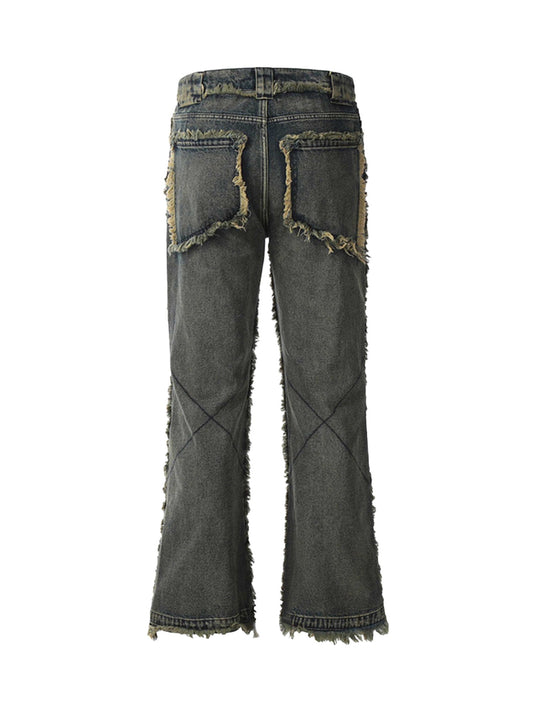 Old Raw Hem Straight Leg Micro Flare Jeans - 1960