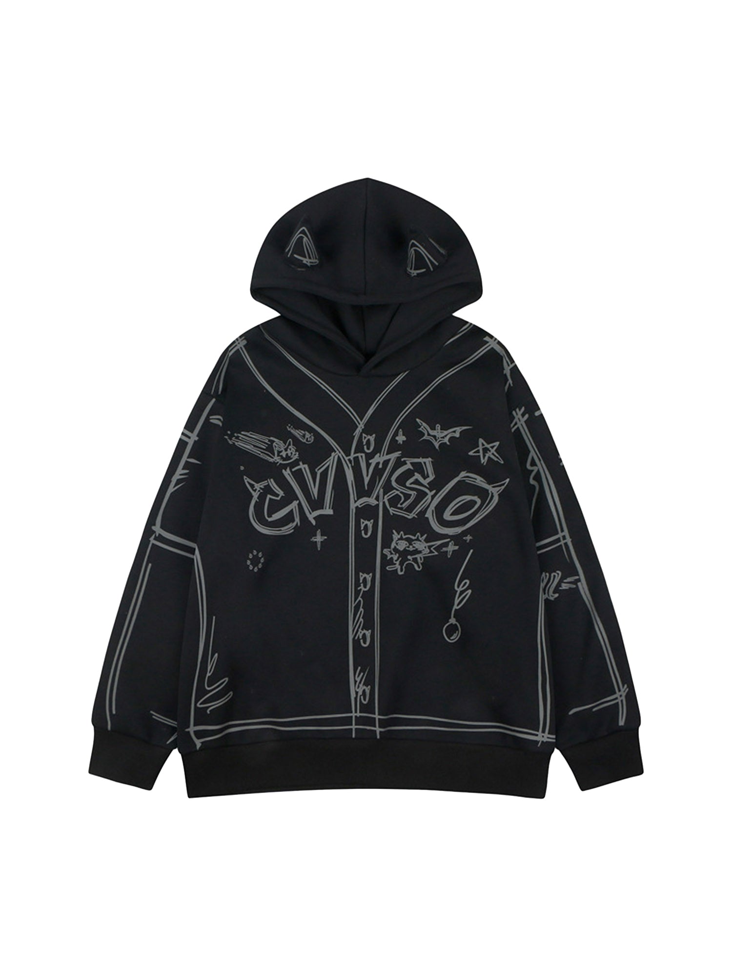 Thesupermade Hand-painted Graffiti Hoodie And Fleece Hoodie