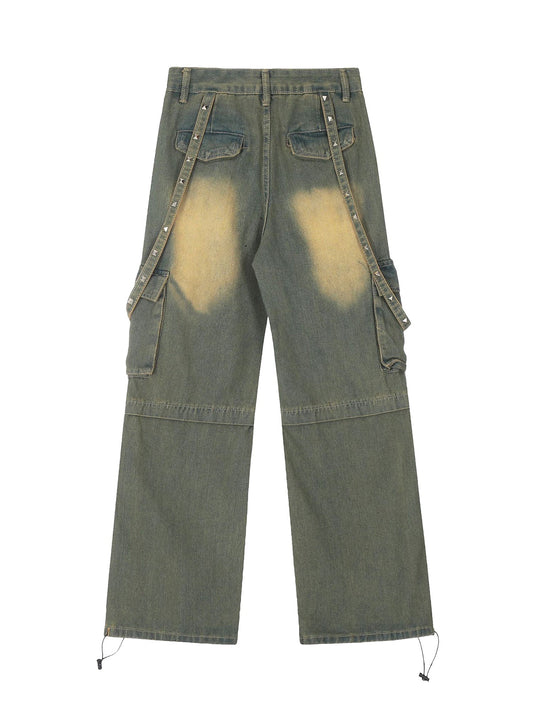 American High Street Retro Style Vibe Workwear Hip-Hop Jeans