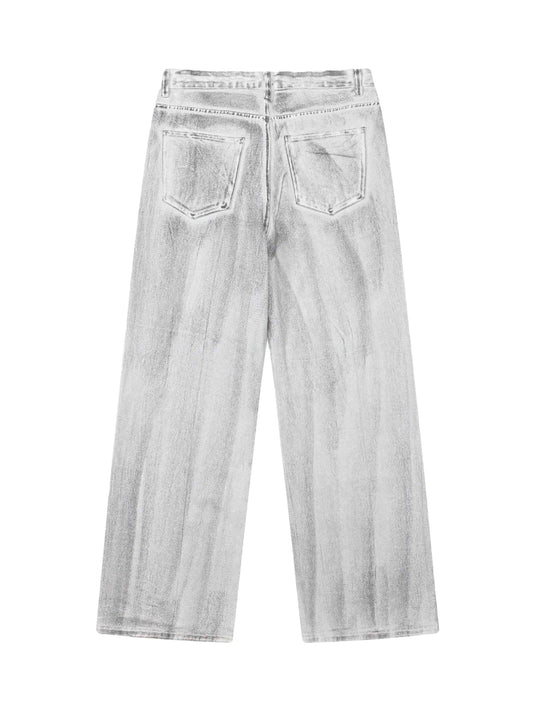 Hip Hop Aged Straight Leg Jeans - 1932