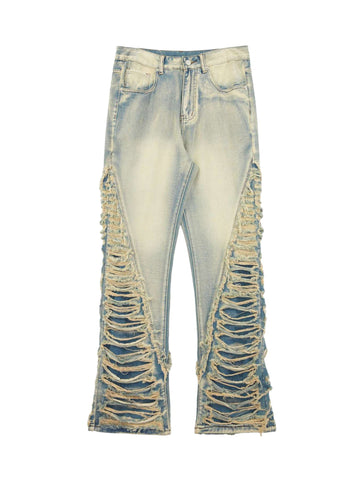 Ripped Double Straight Jeans - 2007