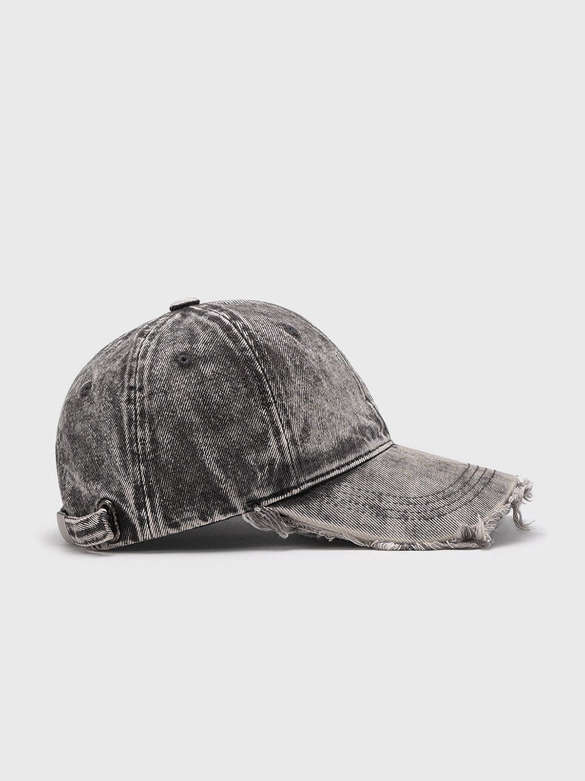 Fringe Washed Denim Cap