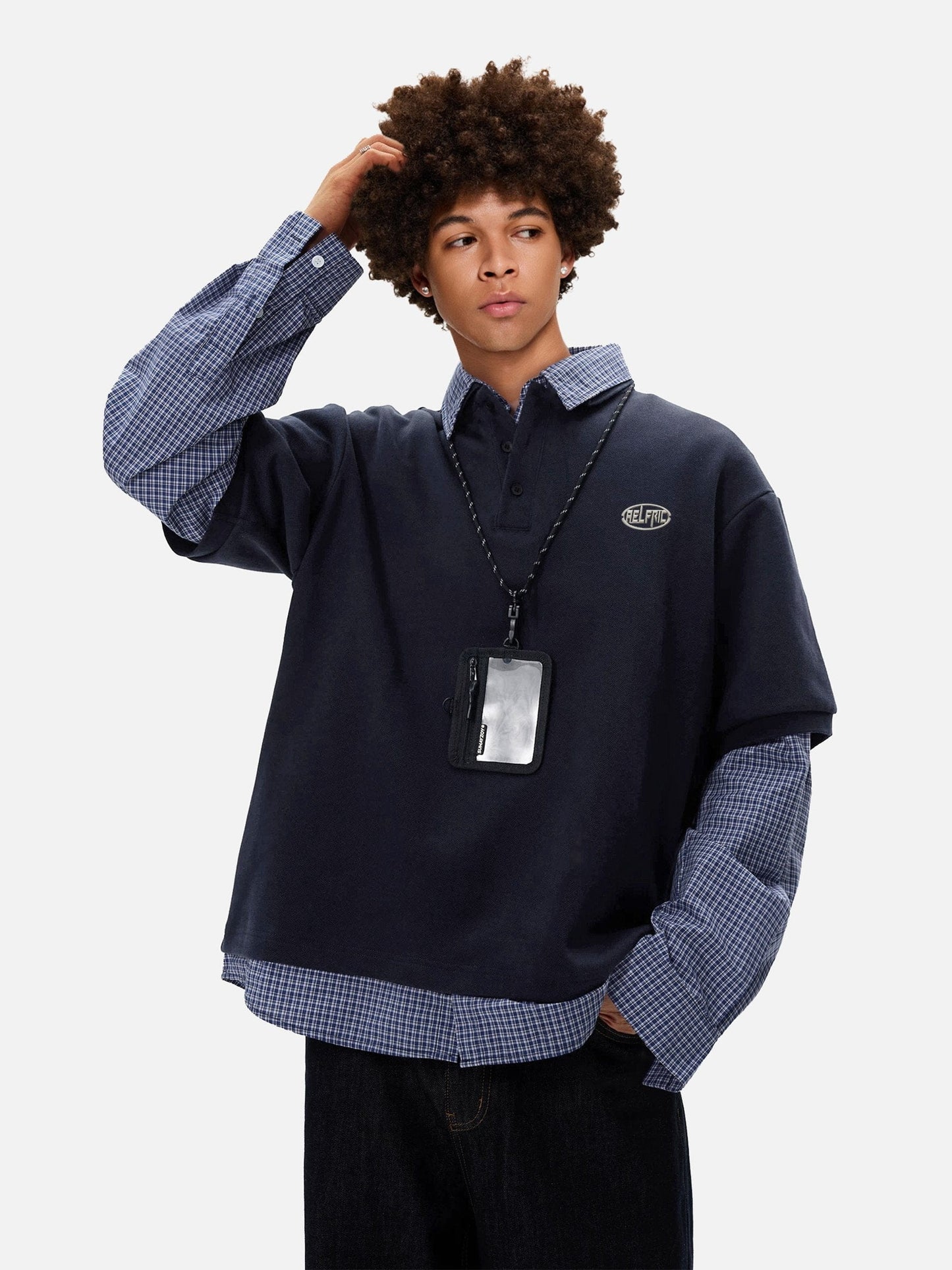 Double Layer Polo Long Sleeve Tee