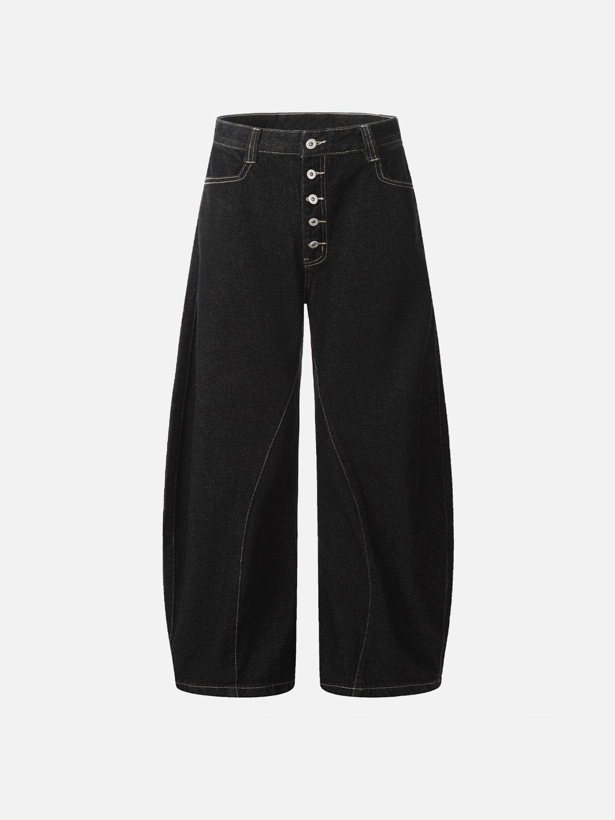 Line Embroidery Baggy Jeans