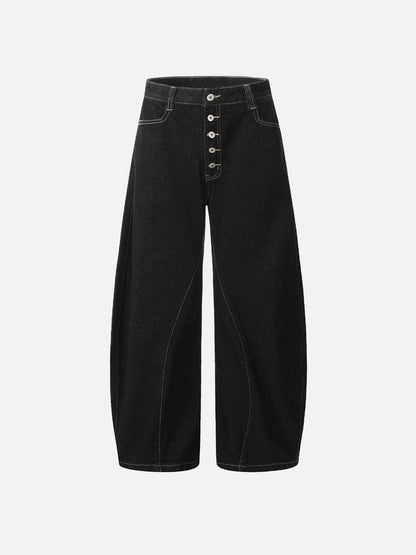 Line Embroidery Baggy Jeans