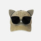 Sunglasses Cat Ear Washed Cap