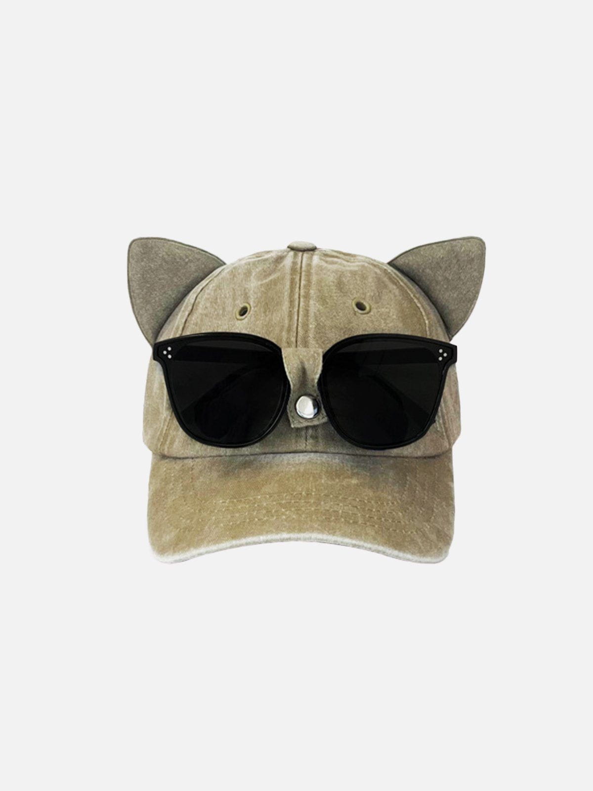 Sunglasses Cat Ear Washed Cap