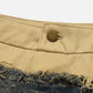 Fringe Patchwork Denim Skirt