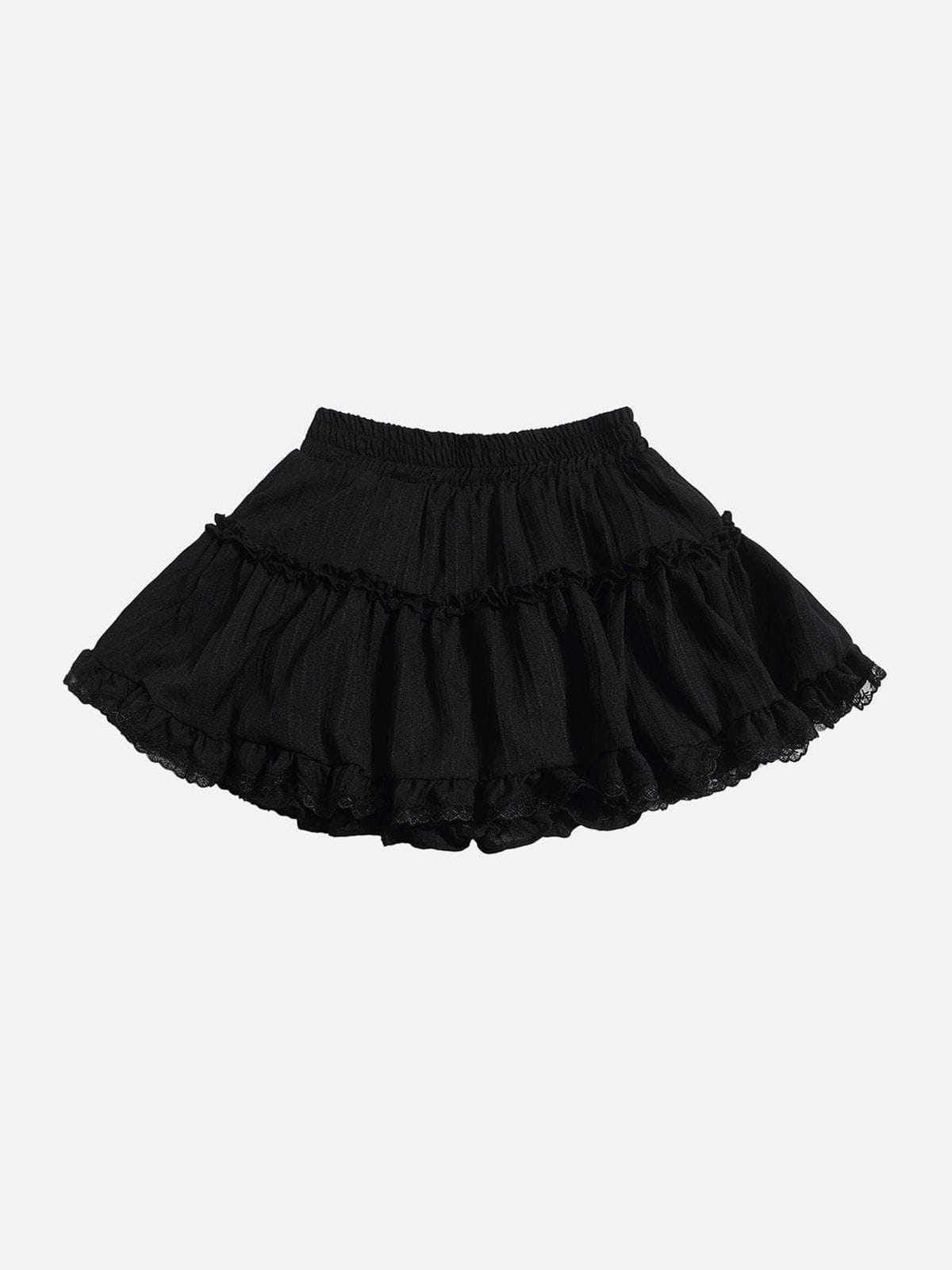 Lace Texture Wrinkle Skirt