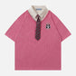 College Stripe Tie Polo Tee