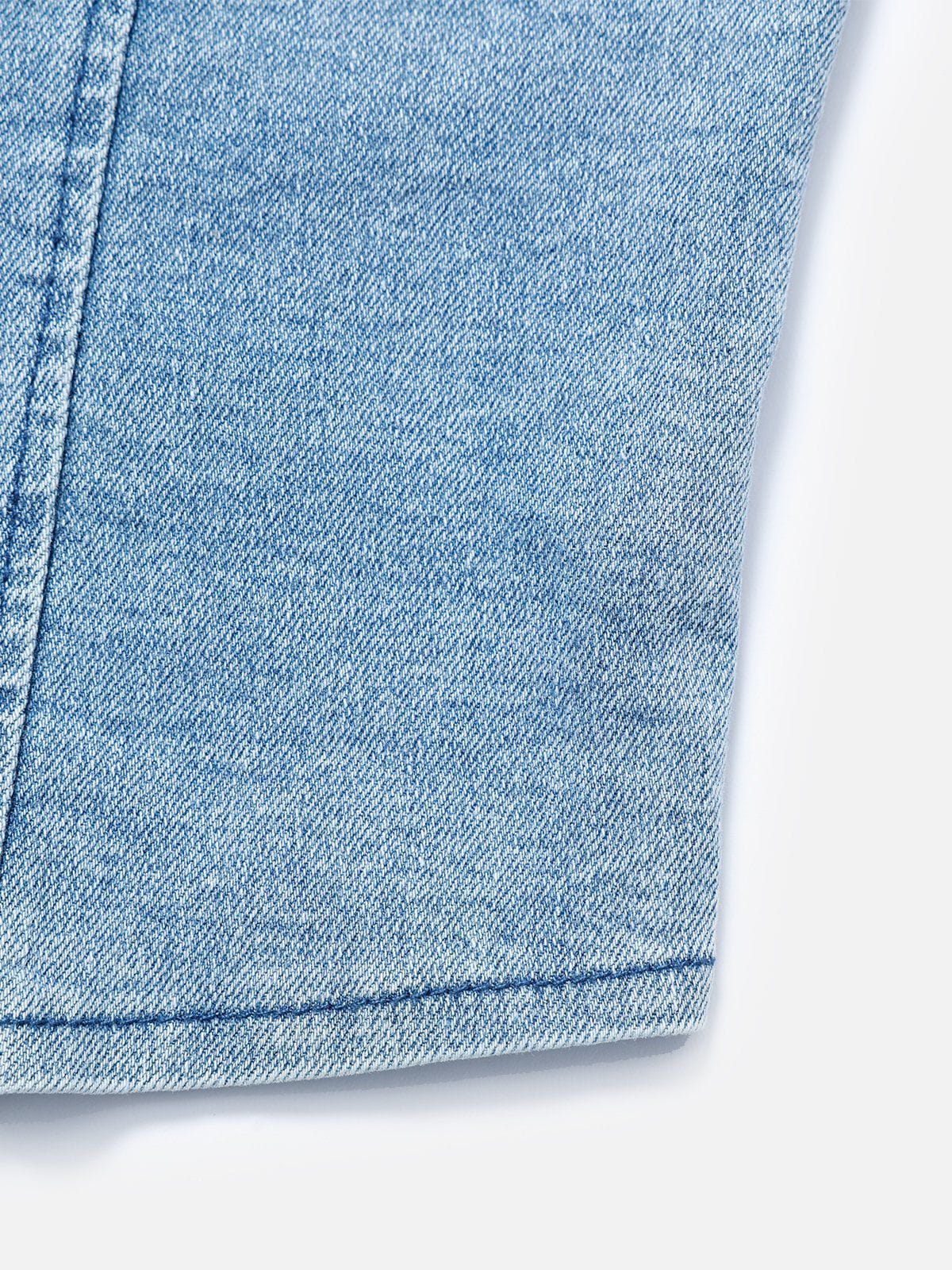 Slit Wrinkle Denim Skirt Set
