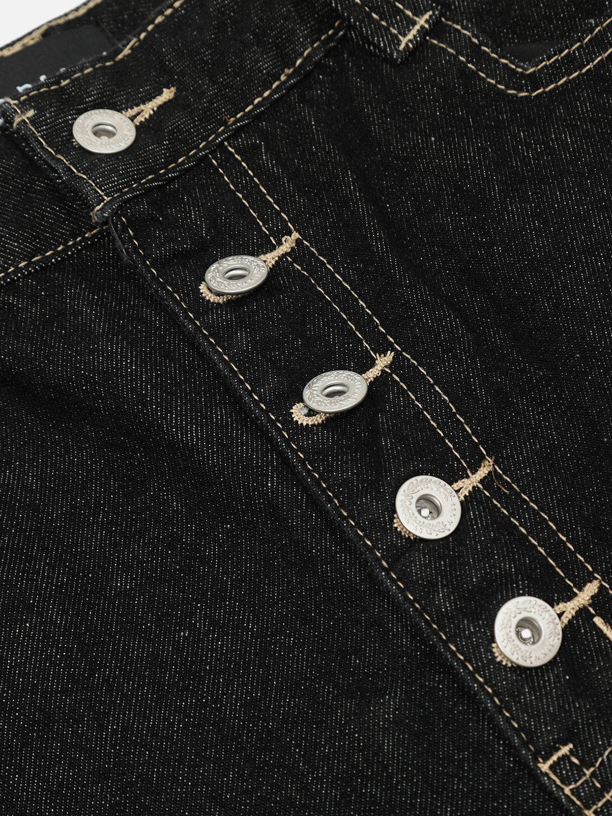Line Embroidery Baggy Jeans