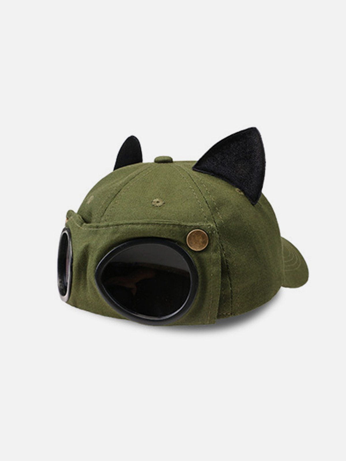 Cat Ears Aviator Glasses Baseball Cap