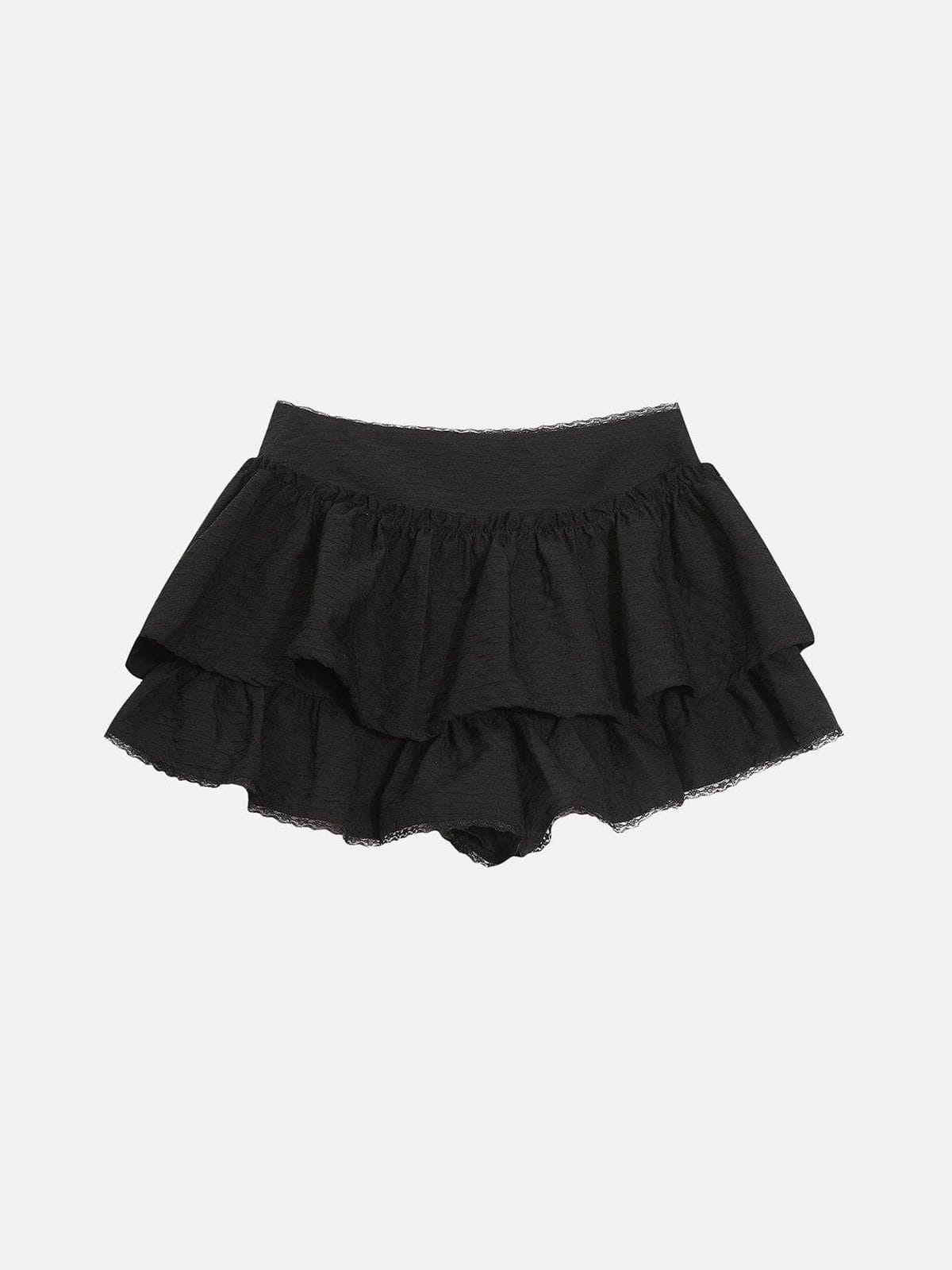 Lace Patchwork Wrinkle Skirt