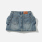 Bow Washed Denim Skirt