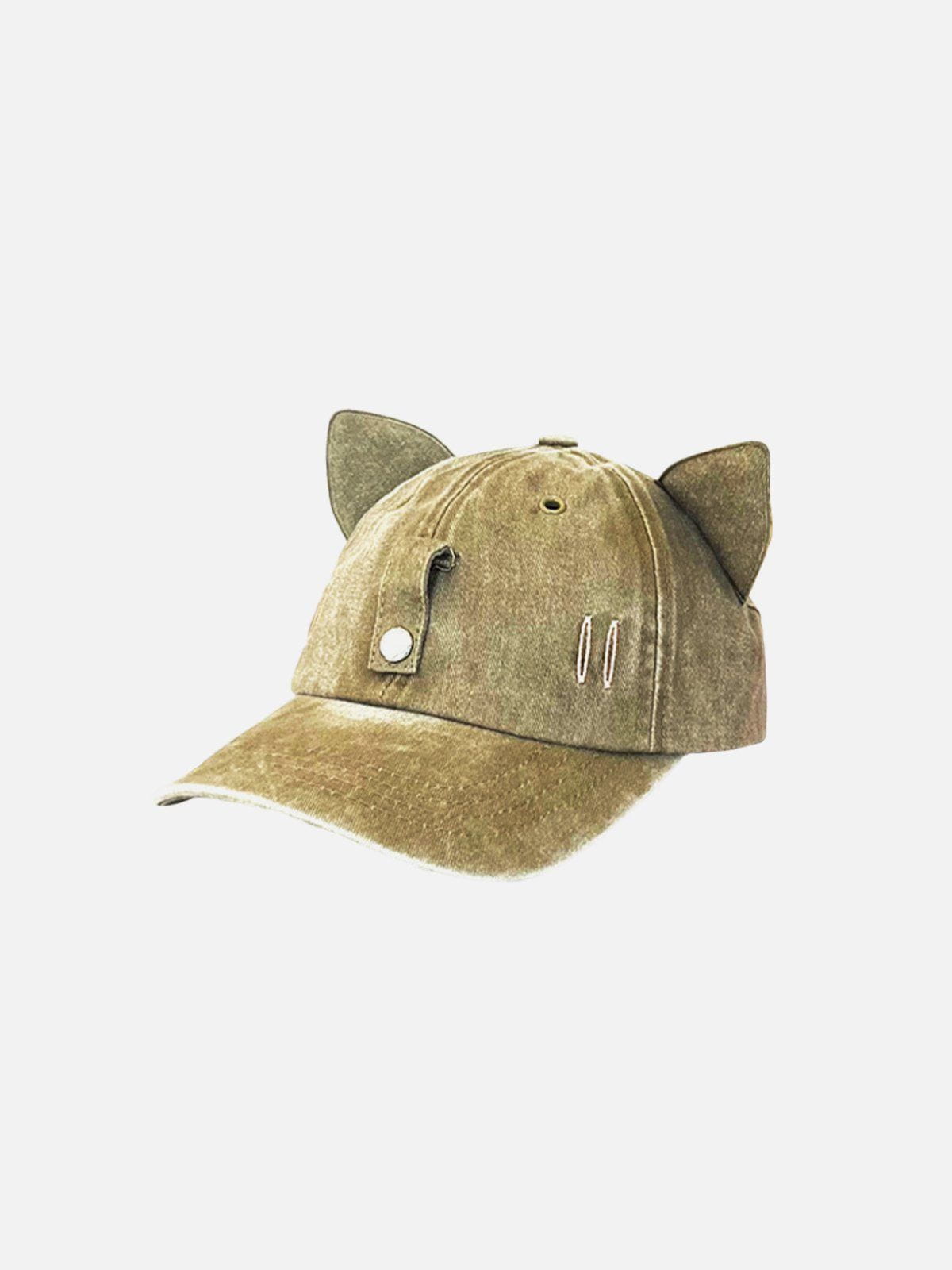 Sunglasses Cat Ear Washed Cap