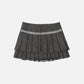 Lace Wrinkle Faux Leather Skirt