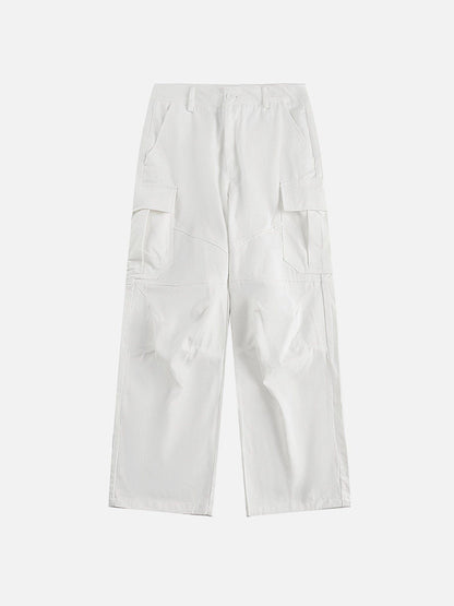 Solid Pocket Cargo Pants