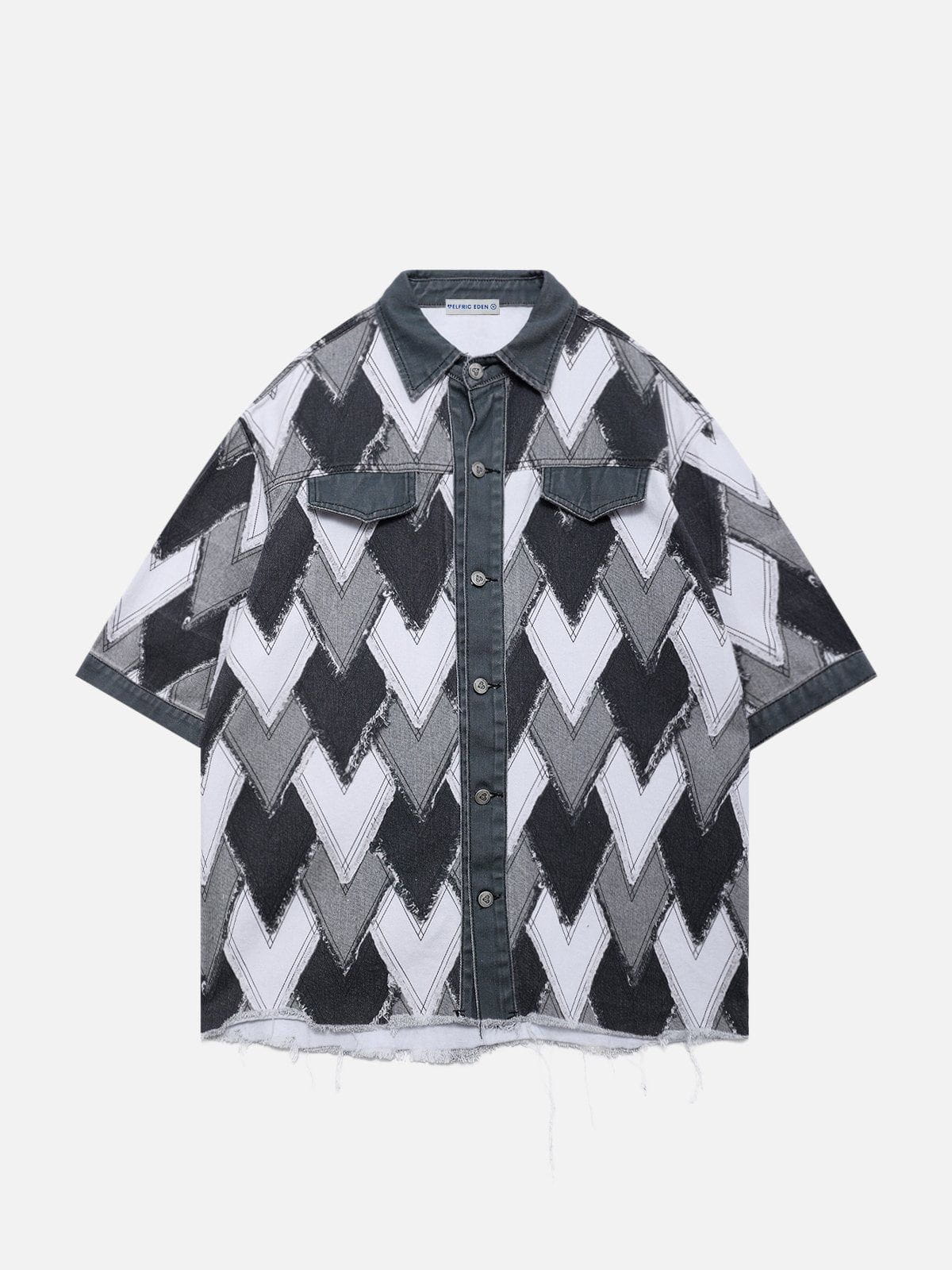 Heart Patchwork Short Sleeve Shirt