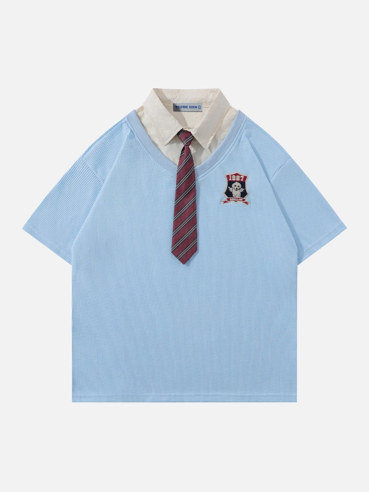 College Stripe Tie Polo Tee