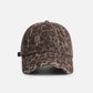 Leopard Print Fringe Washed Cap