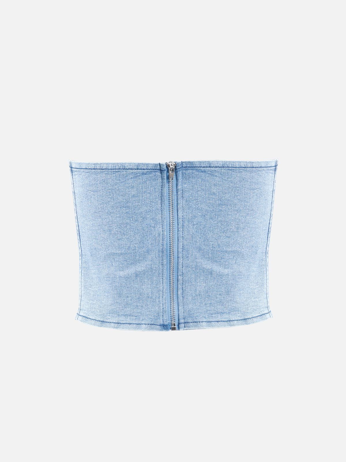Slit Wrinkle Denim Skirt Set