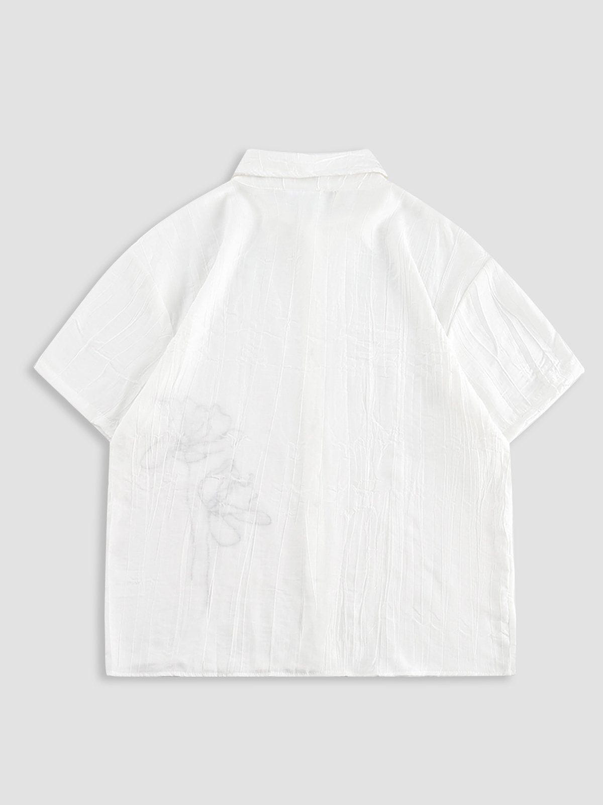 Flower Texture Short Sleeve Shirt