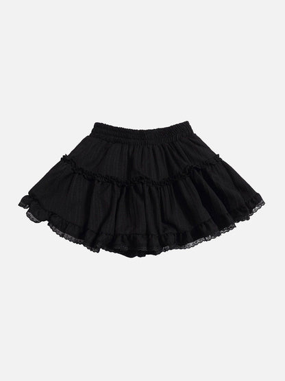 Lace Texture Wrinkle Skirt