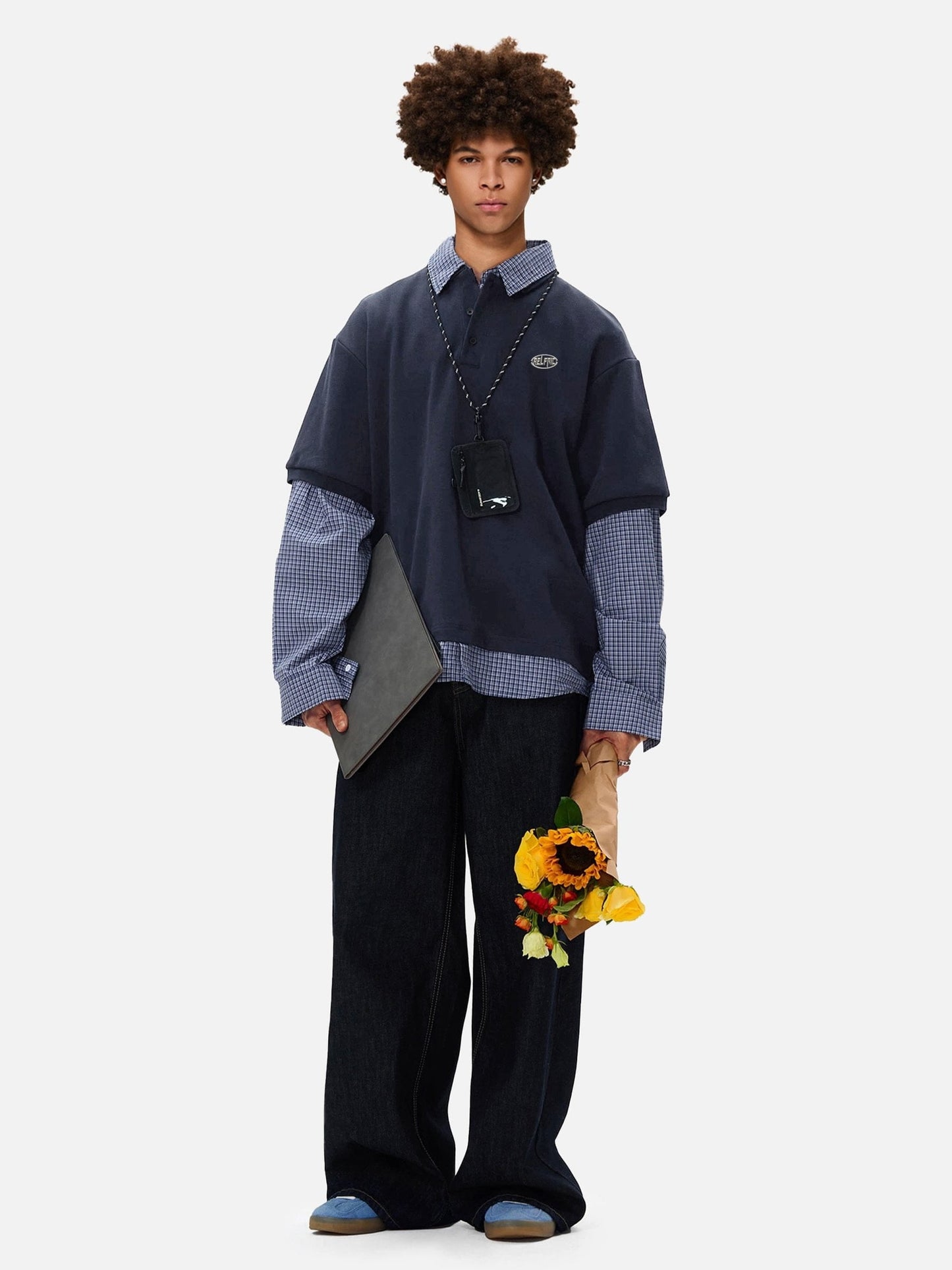 Double Layer Polo Long Sleeve Tee