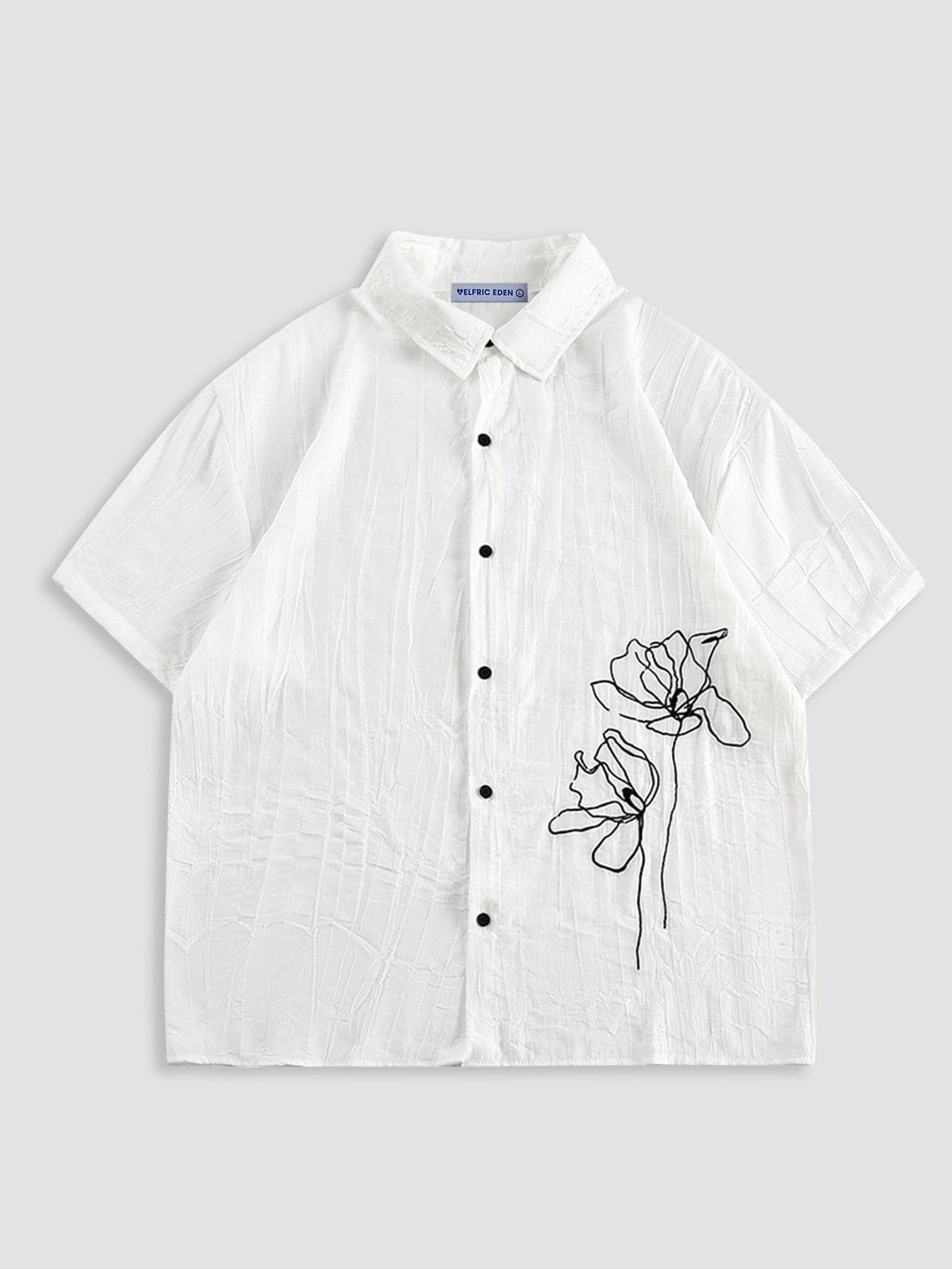 Flower Texture Short Sleeve Shirt