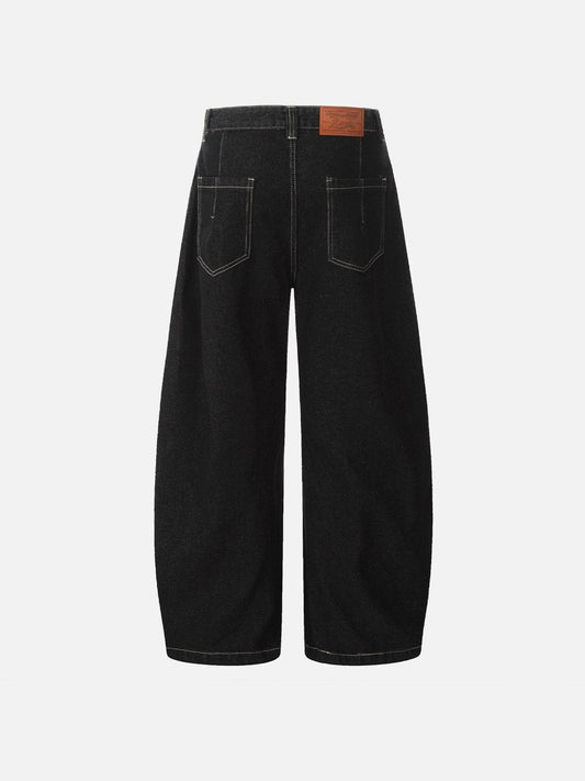 Line Embroidery Baggy Jeans