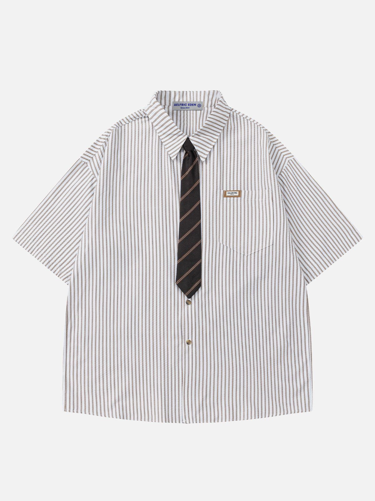 Vertical Stripes Short Sleeve Shirt