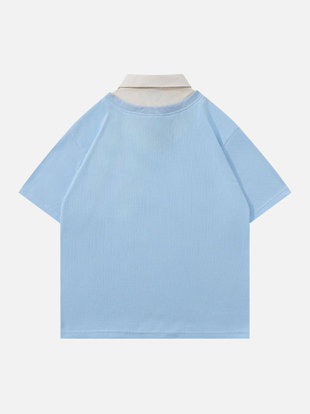 College Stripe Tie Polo Tee