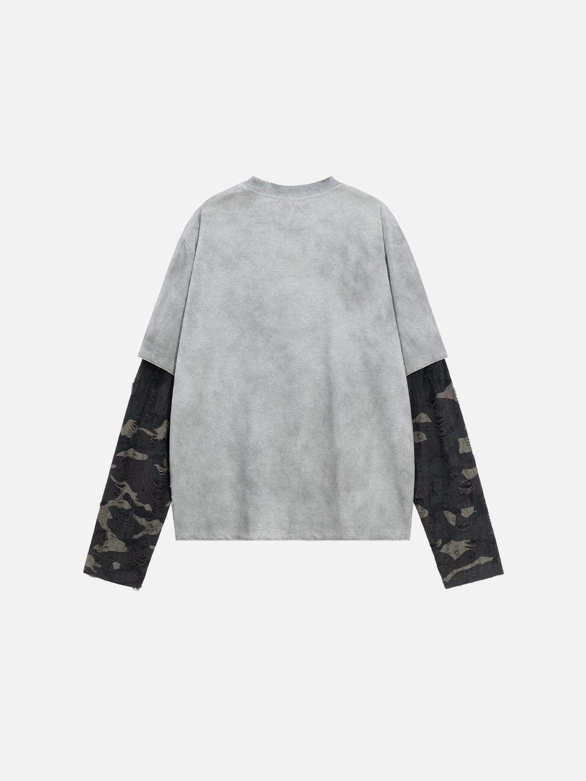 Camouflage Distressed Long Sleeve Tee