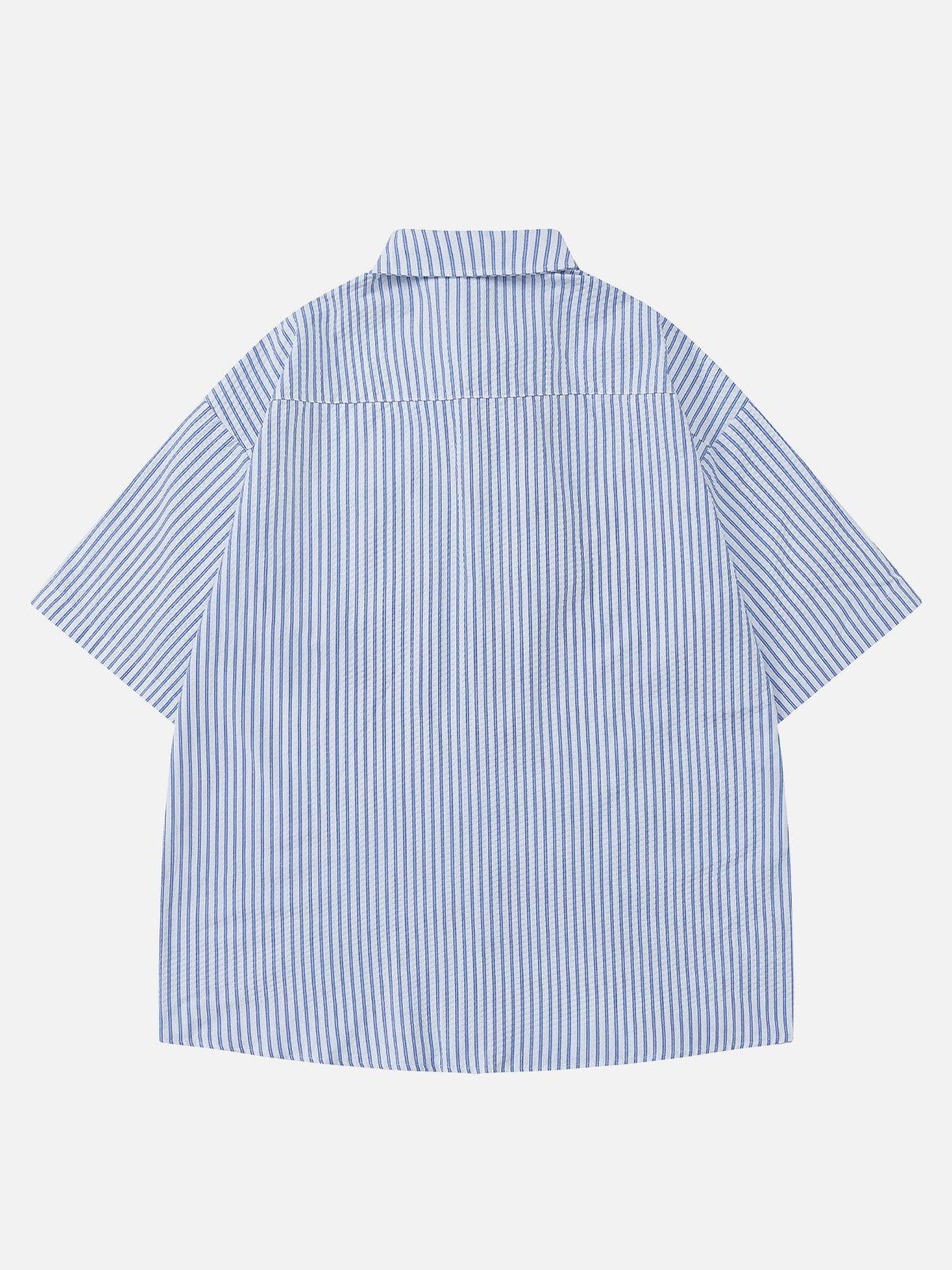 Vertical Stripes Short Sleeve Shirt