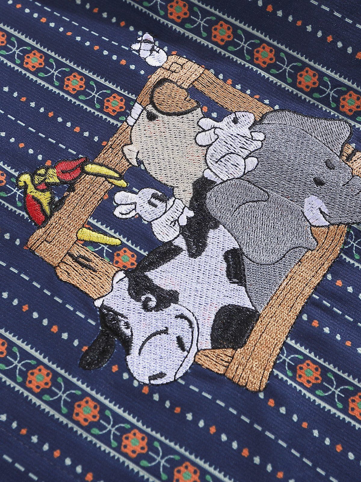 Embroidery Animal Short Sleeve Shirt