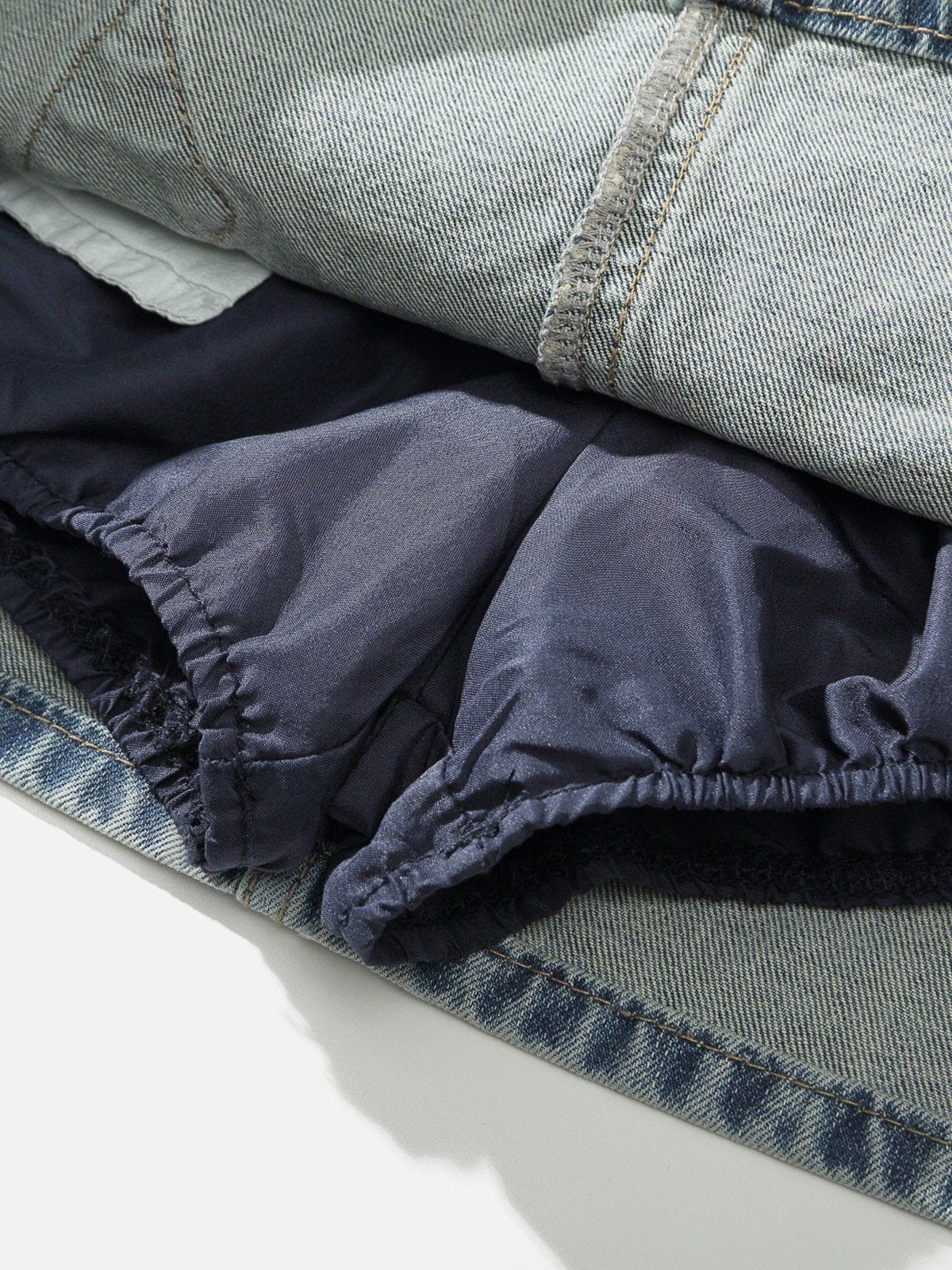 Bow Washed Denim Skirt