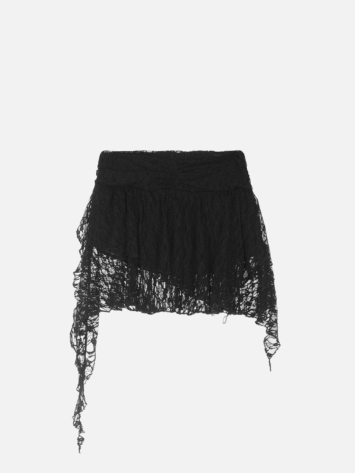 Irregular Lace Patchwork Skirt