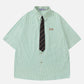 Vertical Stripes Short Sleeve Shirt